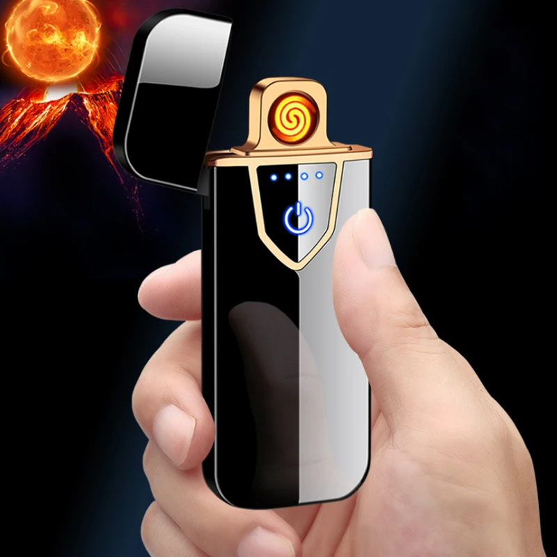 

Slim Windproof Flameless Tungsten Turbo Usb Lighter Touch Sensor Electronic Rechargeable Cigarette Plasma Encendedor Dropship