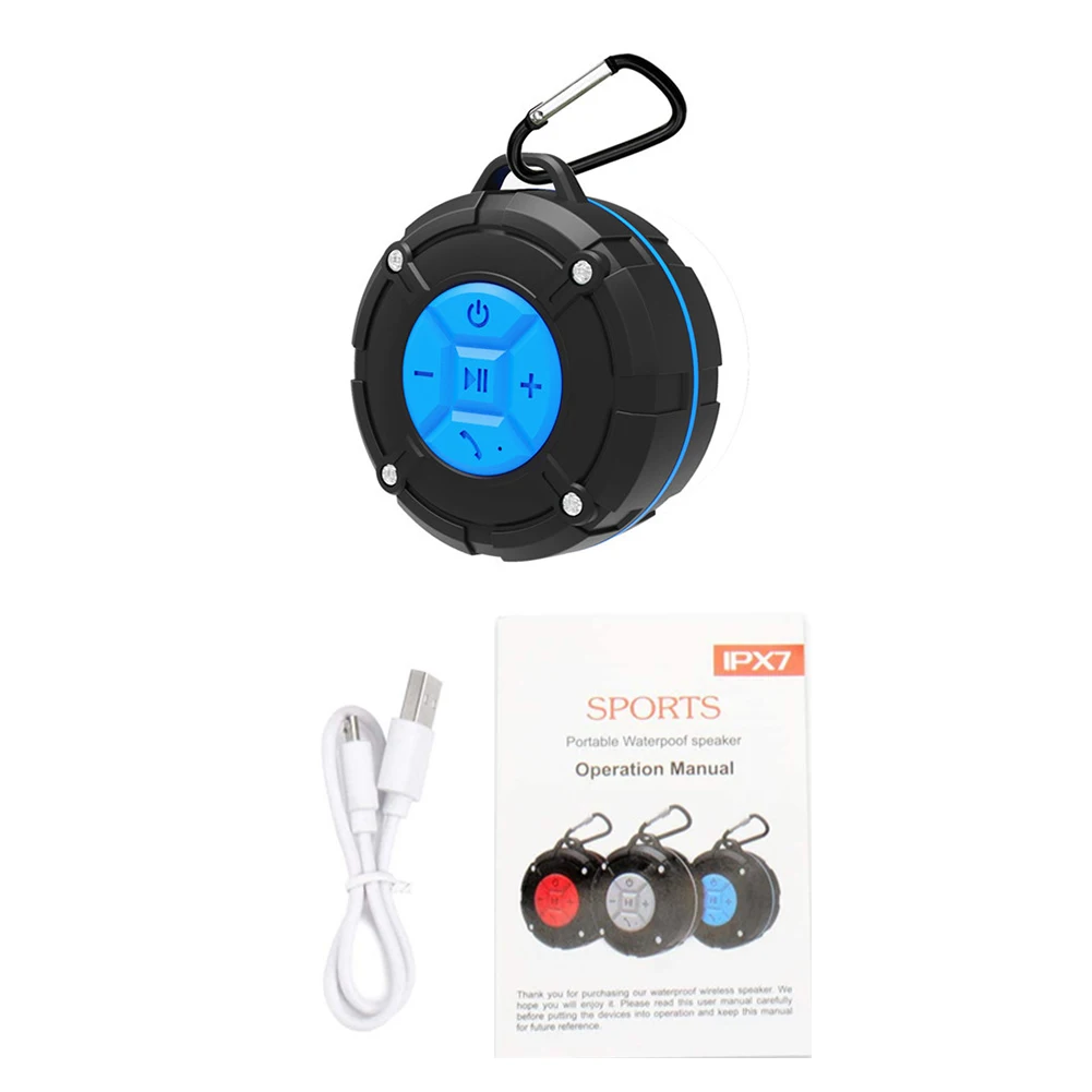 

Portable Music Shower Speaker Bathroom Beach -compatible With Suction Cup IPX7 Waterproof Wireless For Phone Pool