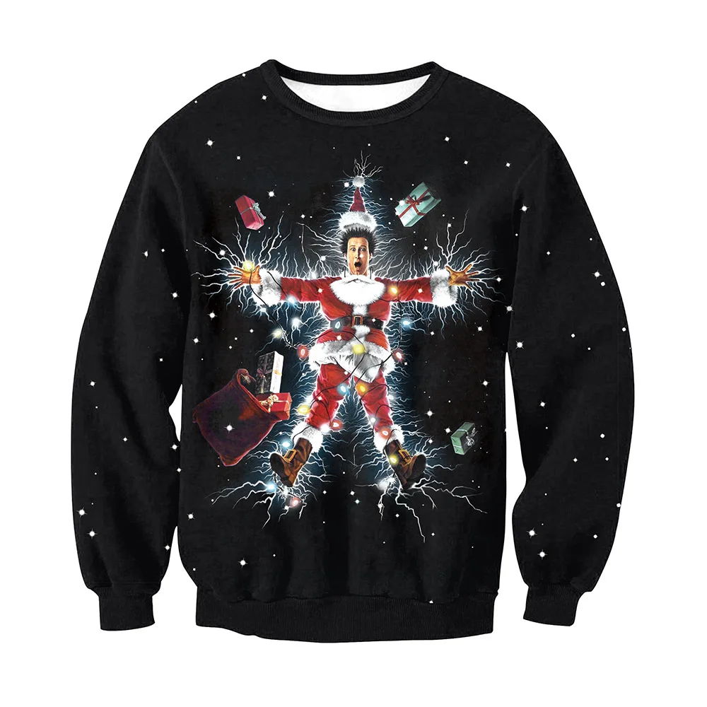 

Мужская толстовка с капюшоном и принтом Санта-Клауса