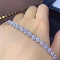 mdina real moissanite diamond bracelet 925 sterling silver white stone bangle for women fine wedding jewelry