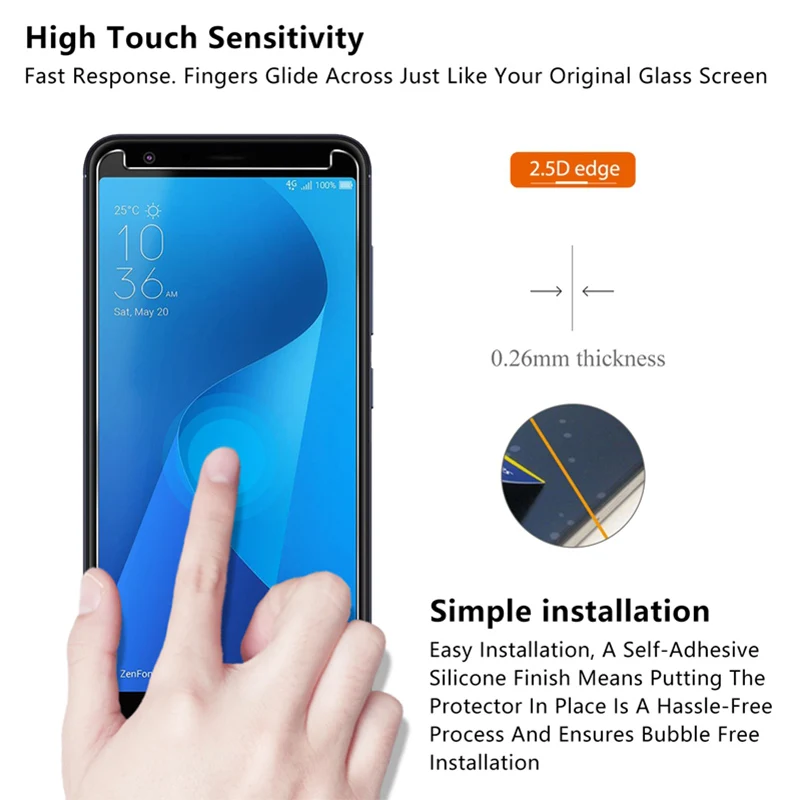 Закаленное стекло для Asus Max M1 ZB555KL Защита экрана Pro ZB601KL 9H HD Защитное Plus|Защитные