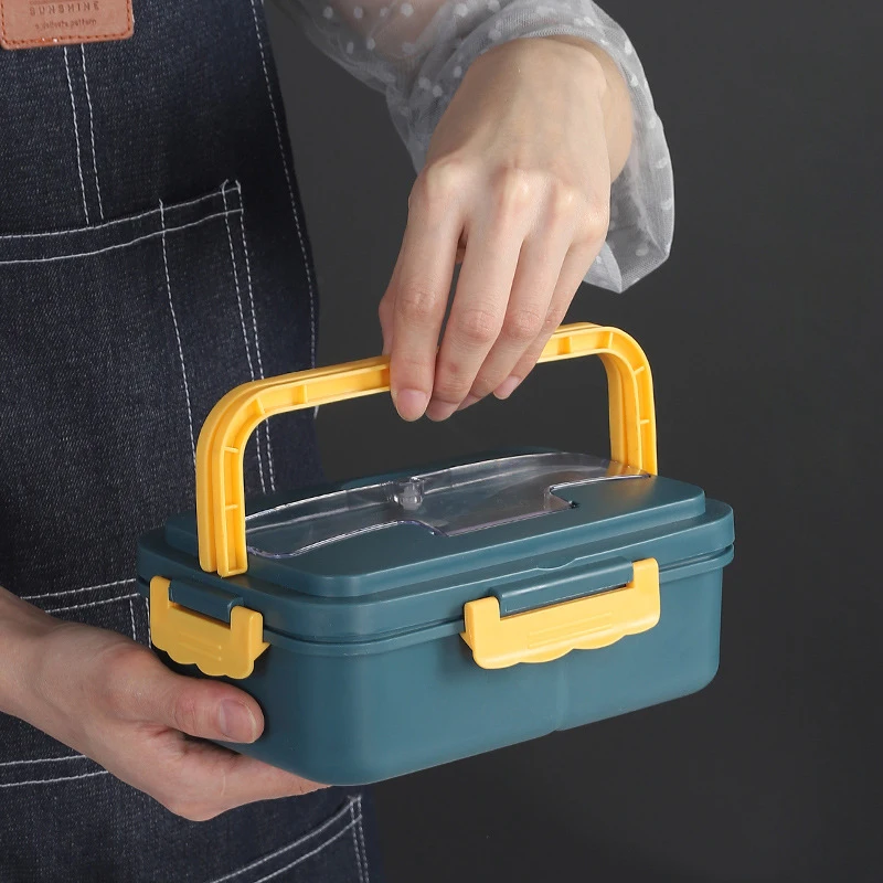 Ланч бокс Bento герметичный с отсеком портативный контейнер для еды из пшеничной