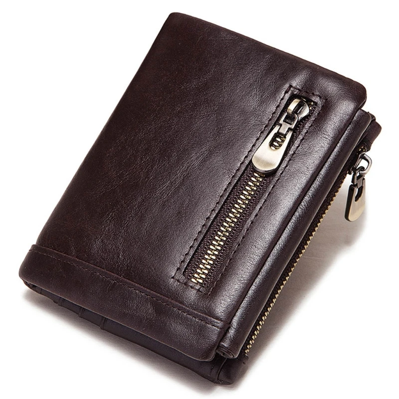 

Men Fold 3-Layers Leather Wallet RFID Card Holder Checkbook Organizer Coin Purse