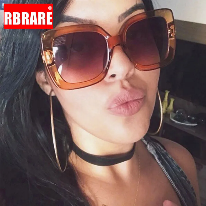 RBRARE большие солнцезащитные очки женские роскошные прозрачные градиентные в