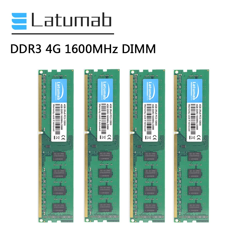 

Модуль ОЗУ Latumab DDR3, 4/8/16 ГБ, 1600 МГц, PC3-12800 DIMM, 1,5 контактов, в