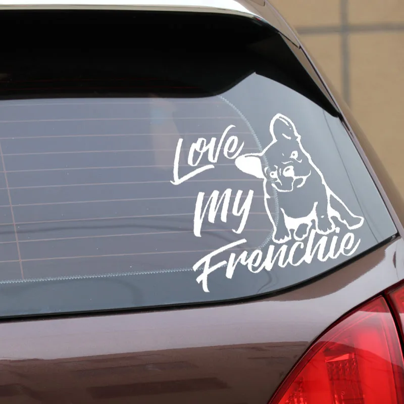 YJZT 14 6 х12 9 см Виниловая наклейка на окно бампера автомобиля Love My French Bulldog с