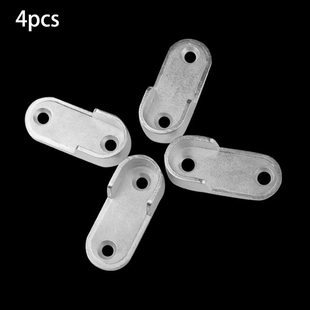 

4pcs Rail Hanger Standard Tube Support Wardrobe Rod Socket Fitting Round Bracket Stainless Steel Closet Rod Brackets 48x22mm
