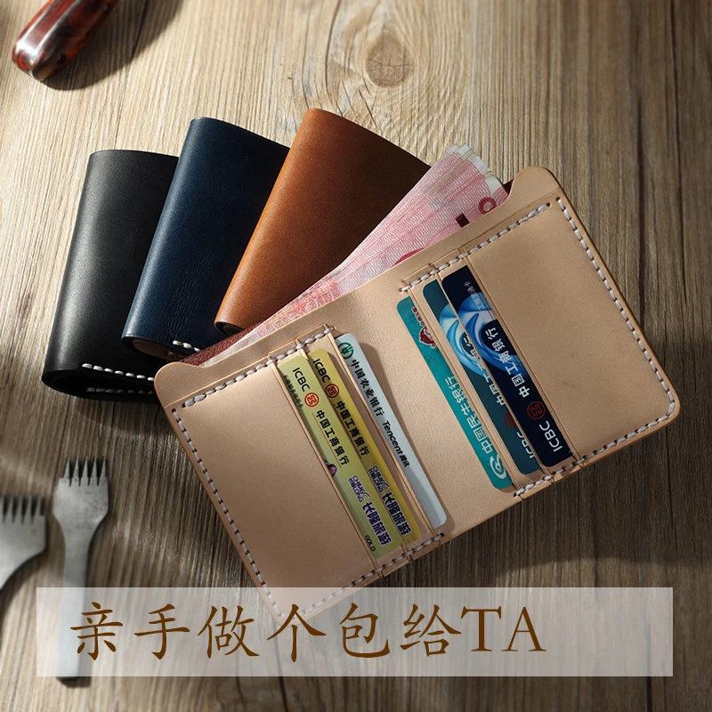 Натуральная коровья кожа оригинал ручная работа Винтажный Мужской кошелек