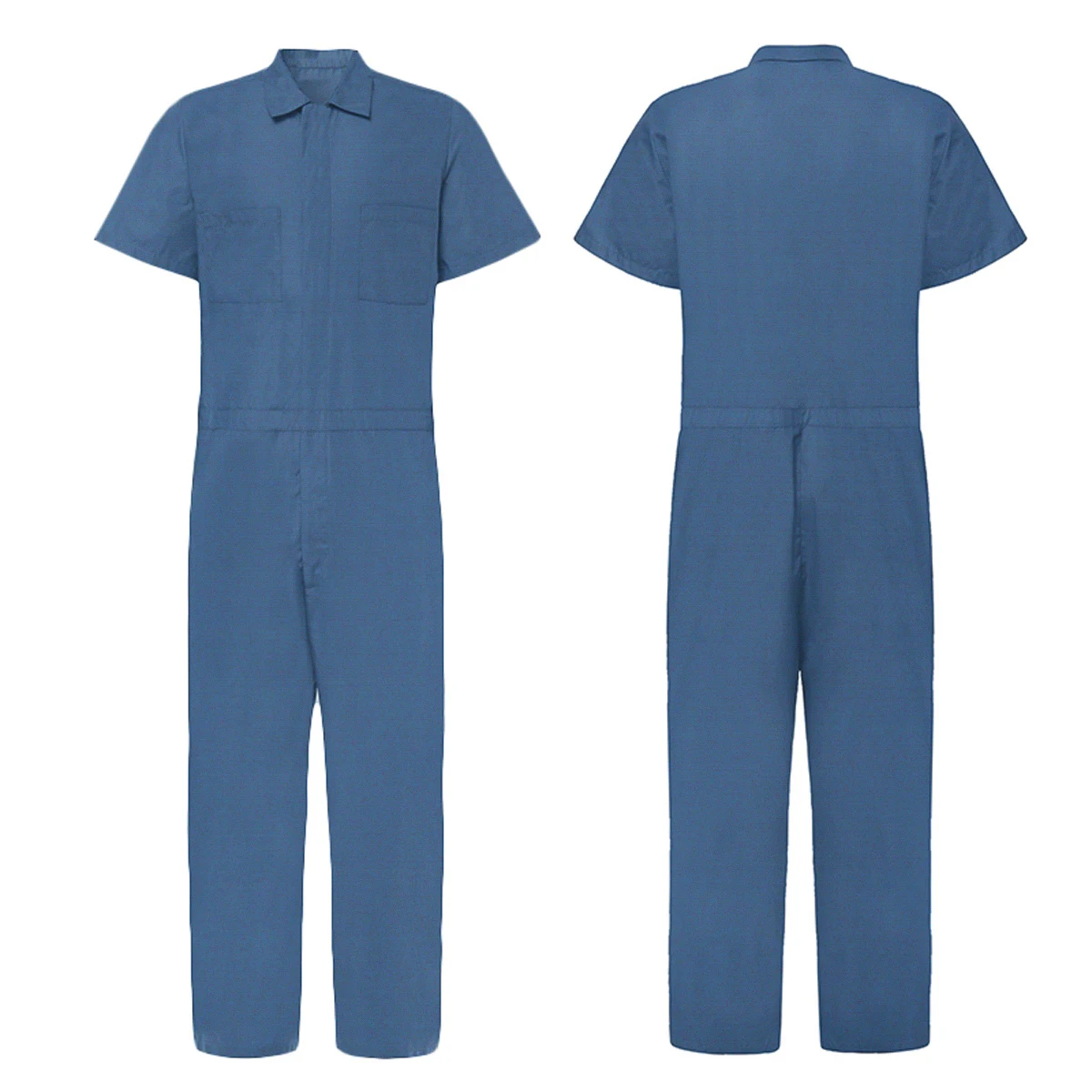 

2020 New Fashion Men Short Sleeve Basic Work Coverall Loose Cargo Overalls Solid Color Casual Joggers Street Wear Pants Jumpsuit