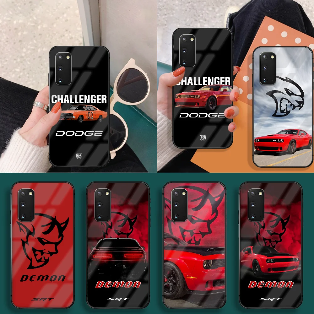 

Sport Car Dodge Phone Tempered Glass Case Cover For Samsung Galaxy A M 10 12 20E 21 31 40 50 51 52 70 71 72 Cell Funda Fashion