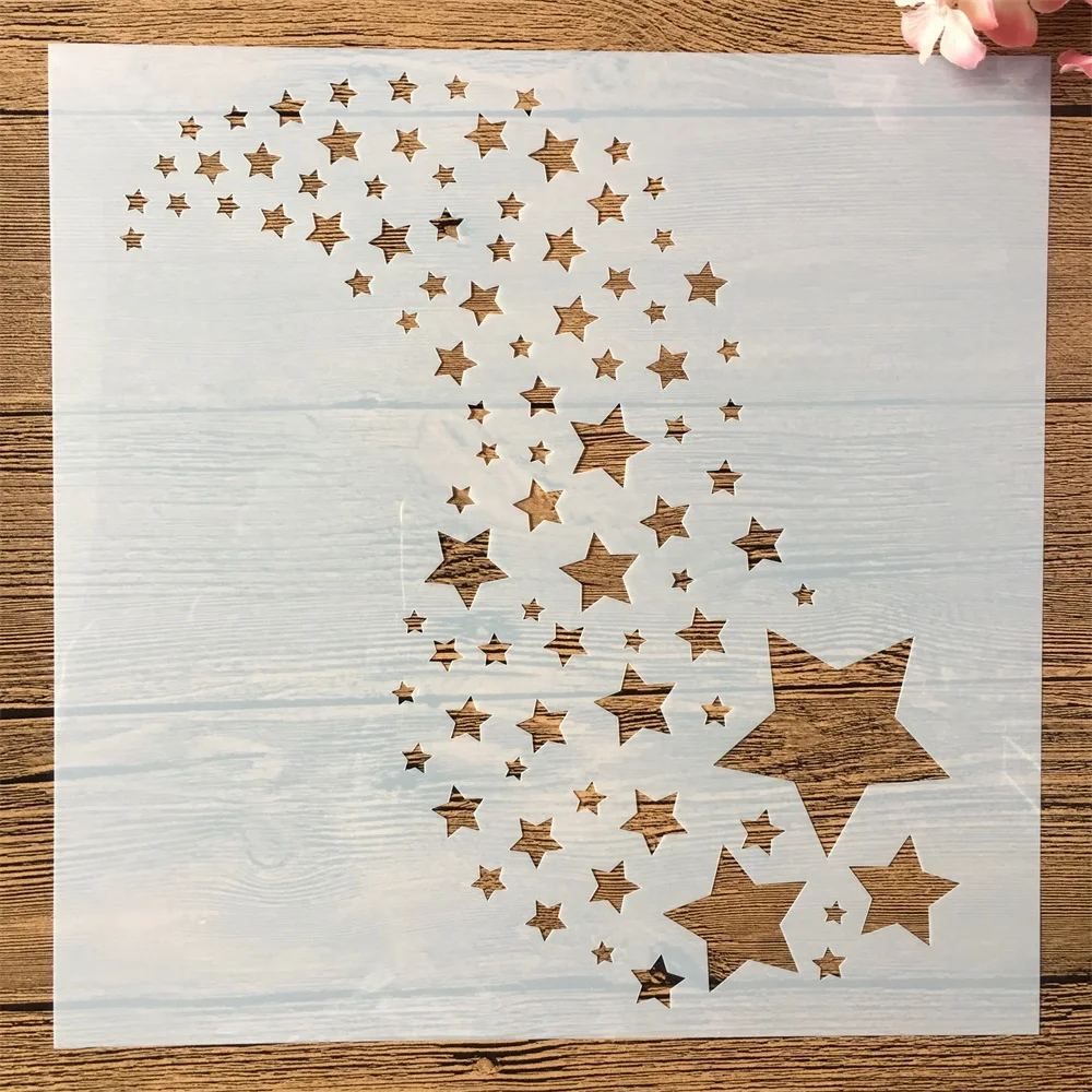 

30*30cm Stars Waterfall DIY Layering Stencils Wall Painting Scrapbook Coloring Embossing Album Decorative Template