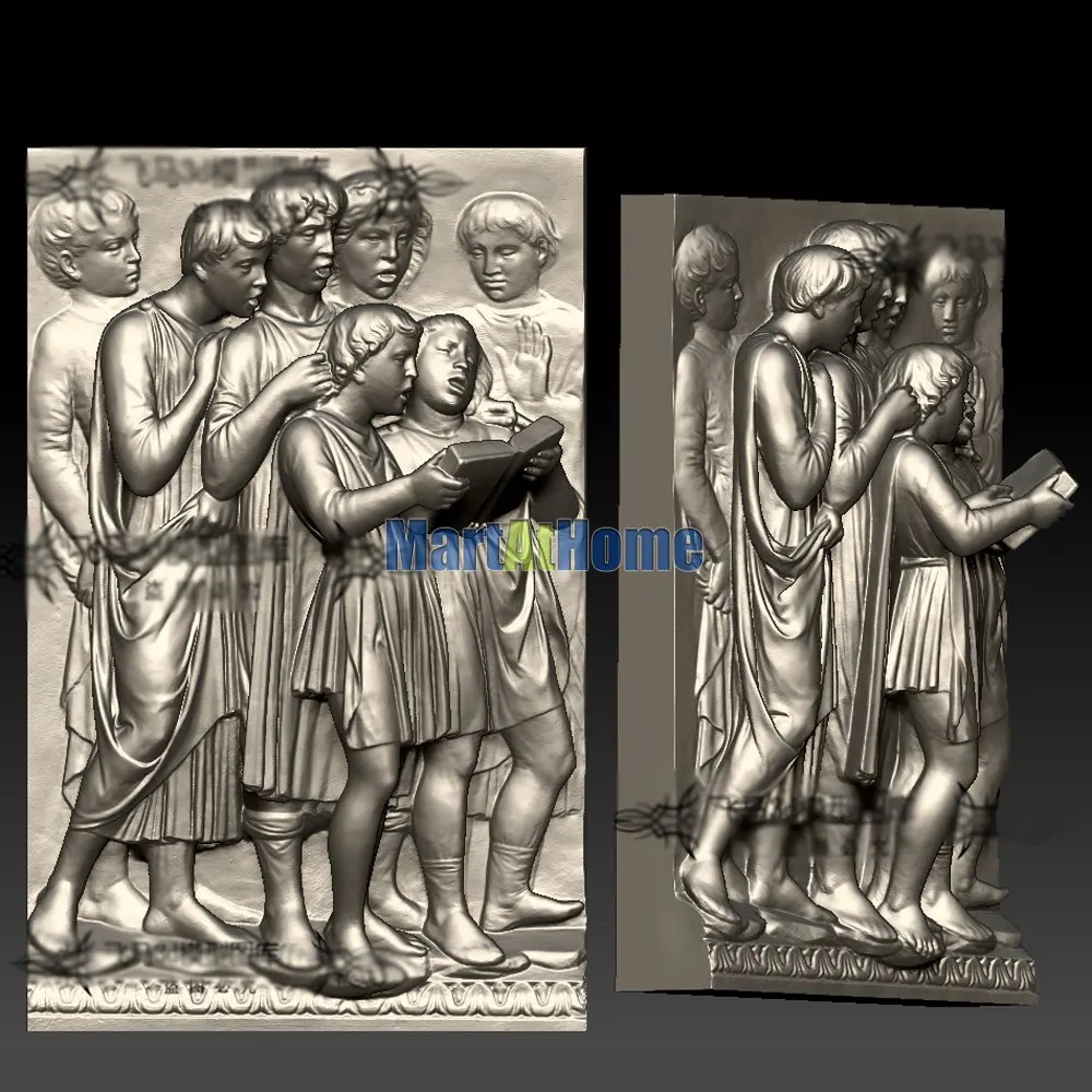 

3D Model STL File Round Carving Drawing Choir kid for CNC Router Engraving & 3D Printing Relief