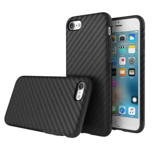 Чехол Rock из синтетического волокна для iPhone 7 Plus, мягкий чехол из углеродного волокна и ТПУ с магнитной задней крышкой, чехол для iPhone 7 с металлической пластиной, распродажа - Цвет: Black