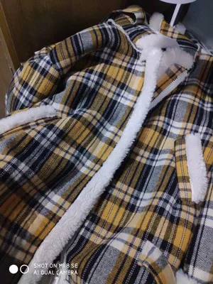 

Vintage Lamb Wool Cotton Jacket Women Winter Coats 2020 New Plaid Korean Loose BF Short Thick Fashion Woolen Jackets Girls M783