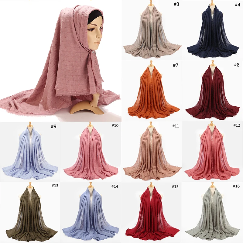 Исламский хиджаб Женский тюрбан простой шарф из хлопка и льна мусульманский