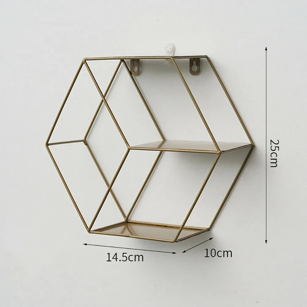 

Floating Shelves Metal Wall Shelf Hanging Decorative Office Storage Display Wrought Iron Rack