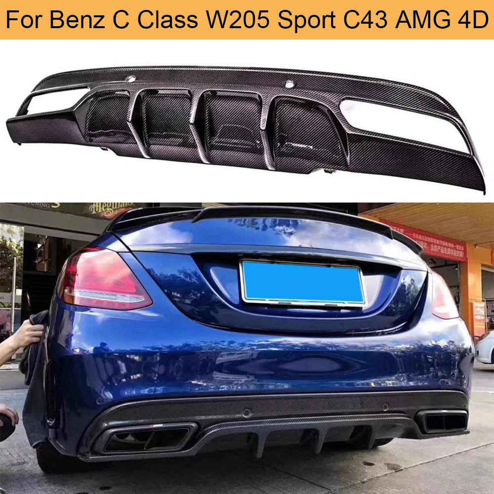 Диффузор для заднего бампера из углеродного волокна спойлер губ Mercedes Benz C Class W205