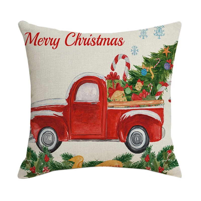 

Christmas Square Pillowcase Home Decor Linen Pillow Cases Cushion Covers For Sofa Car Fashion Pattern Gift 45X45CM Square