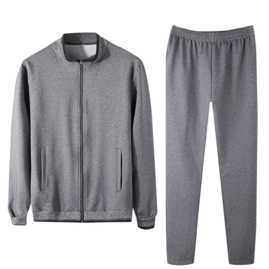 Мужская повседневная облегающая однотонная толстовка на молнии спортивный