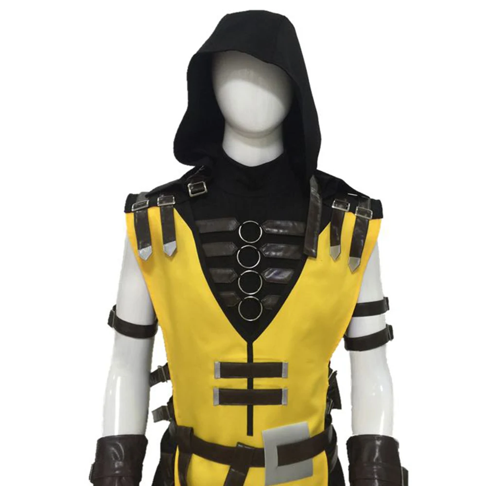 Игра Mortal Kombat косплей Скорпион Hanzo Hasashi костюм для взрослых мужчин Униформа