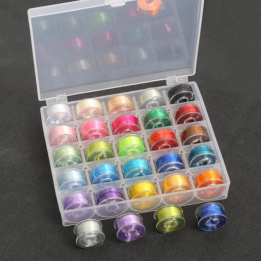 1 шт. 60 метров разноцветная хайлайтер швейная нить с держатель катушки чехол