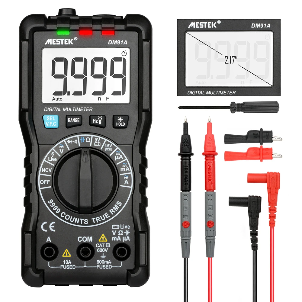 Цифровой мультиметр MESTEK DM91A True-RMS кнопка 9999/8000 отсчетов амперметр напряжения