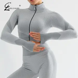 Женская футболка для фитнеса, тренажерного зала, Женские повседневные топы на молнии с длинным рукавом, женская одежда для фитнеса