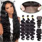 Пряди бразильских объемных волнистых волос с застежкой, bresilien 38, 40 дюймов, с сетчатой частью 4x4 T, Реми