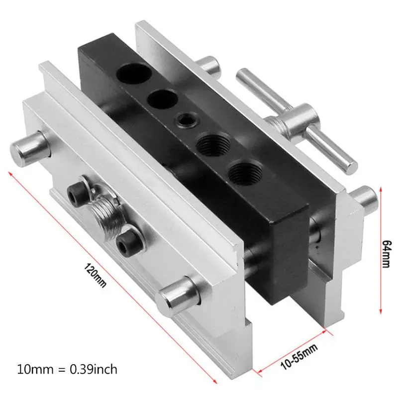 

Professional British/Metric System Carpentry Woodworking Punching Locator 6/8/10mm Hole Punch Positioner Precise Drilling Tools