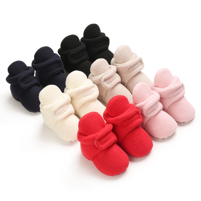 

Newborn Baby Girls Boys Cute Boot Toddler Fleece Snow Boot Infant Knitted Bow-knot Crib Shoes Frist Walking Autumn Winter Shoes