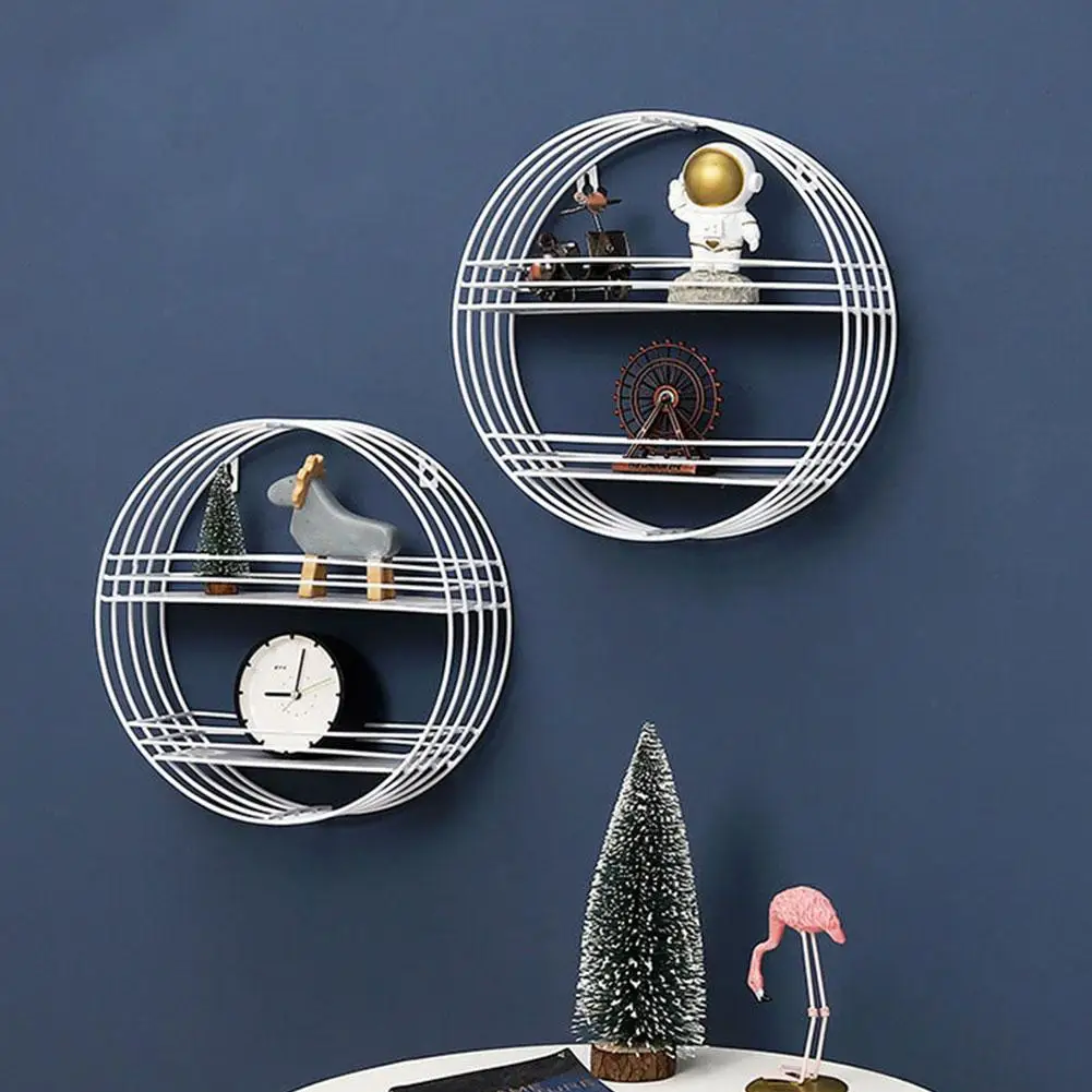 Железная настенная полка в скандинавском стиле Ins деревянные стеллажи для