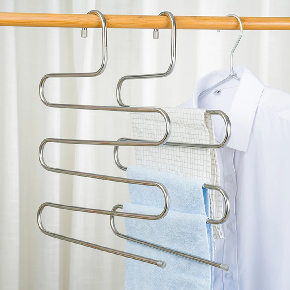 Многофункциональная многослойная s-образная стойка для брюк из нержавеющей