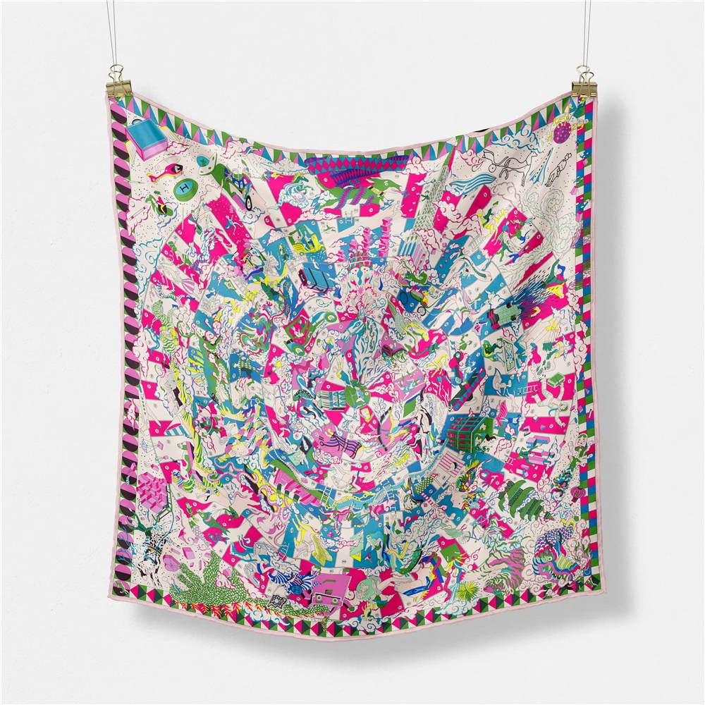 Женский саржевый шелковый шарф POBING квадратные шарфы с принтом Hopi бандана