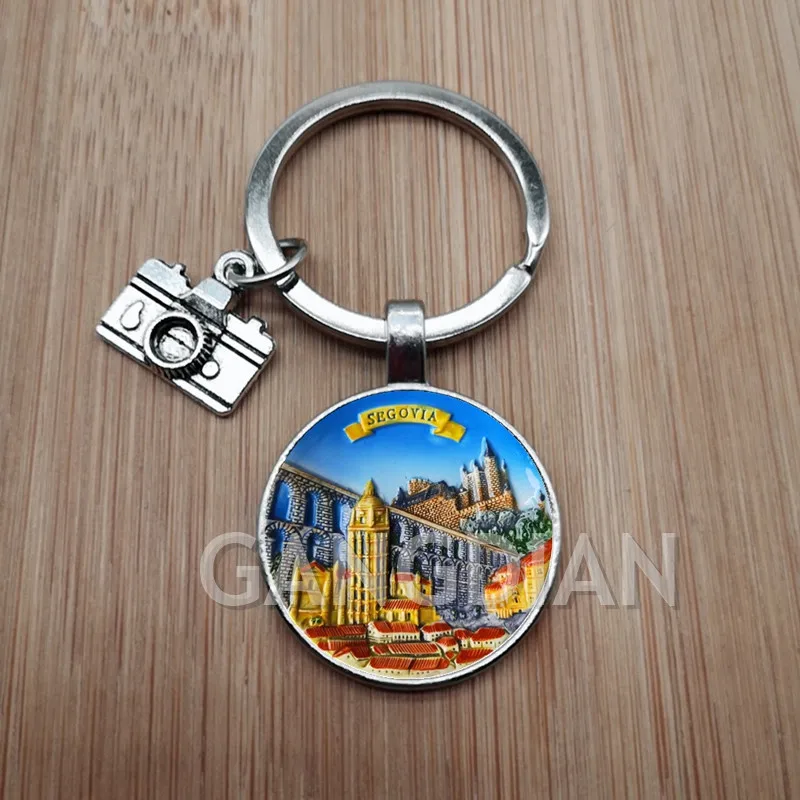 Стеклянный брелок для рисования с камерой Европейский средиземноморский