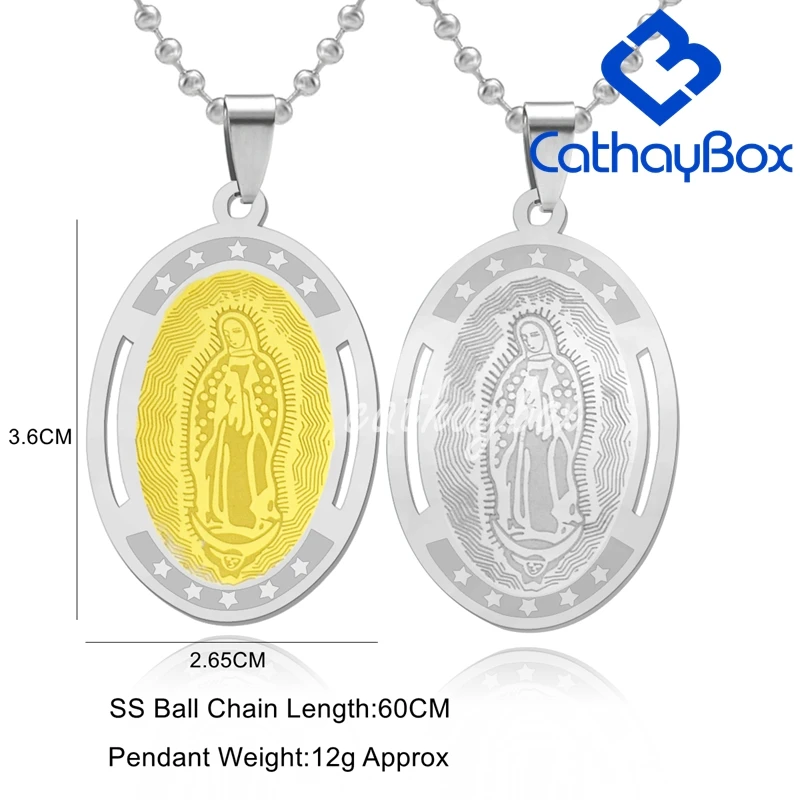Золотой тон из нержавеющей стали овальная наша Леди Гваделупа блаженная Мэри