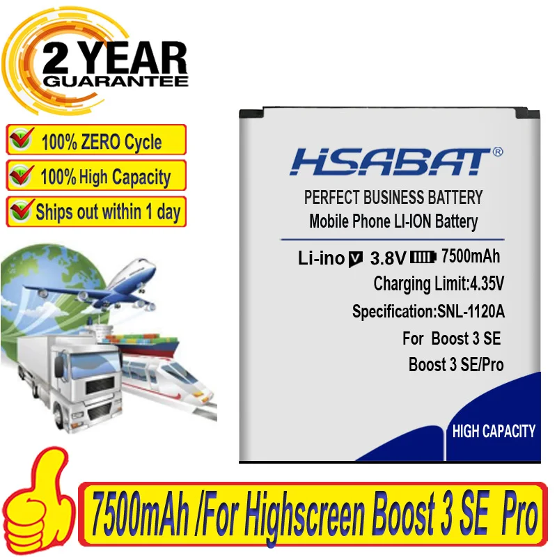 Топ бренд 100% новый аккумулятор 7500 мАч для батарей Highscreen Boost 3 SE / Pro|Аккумуляторы