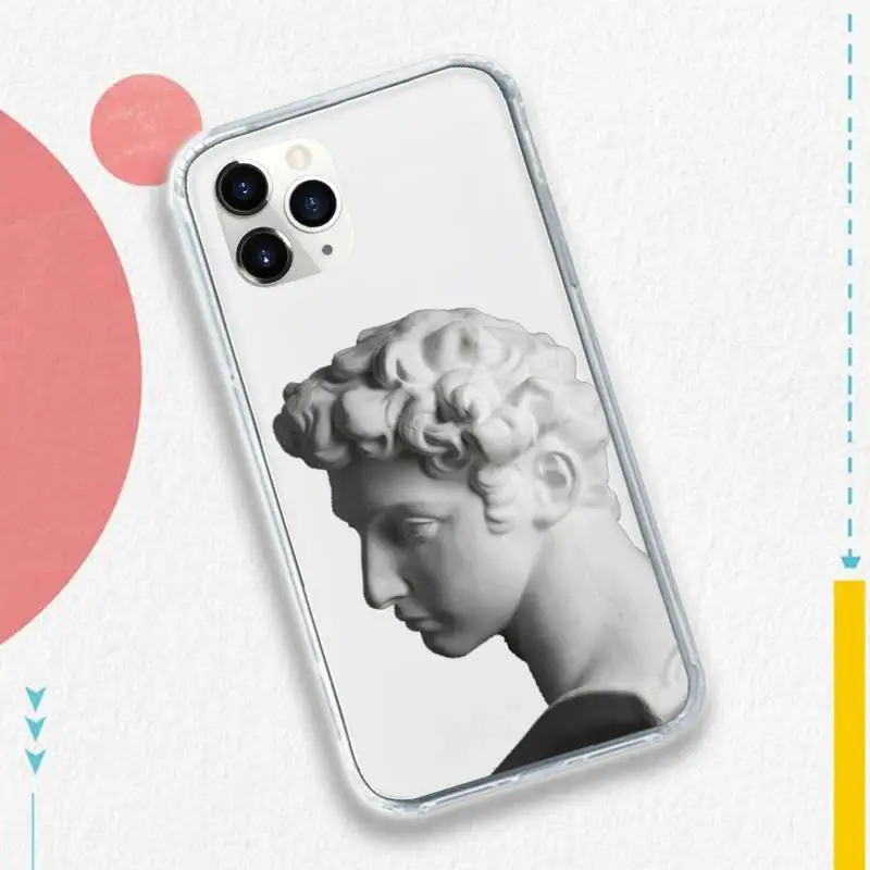 

Abstract Art Statue pattern Phone Case Transparent soft For iphone 5 5s 5c se 6 6s 7 8 11 12 plus mini x xs xr pro max