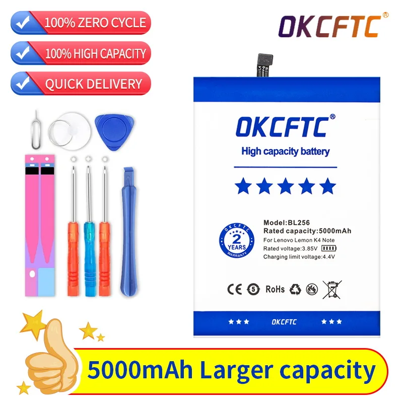 Akkumulyator Okcftc Bl256 5000 Mach Dlya Lenovo Lemon K4 Note K4note X3 Lite K51c78 A7010 Akkumulyatory Dlya Mobilnyh Telefonov Aliekspress