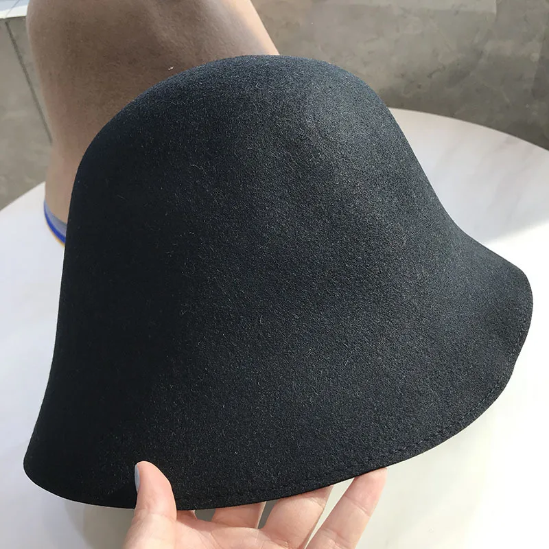 

Women Cap 2019 Autumn New Four-color Pure Color Woolen Woolen Fisherman's Basin Hat