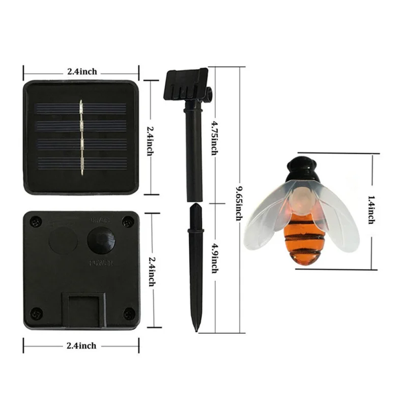 20 штук Светодиодный пчелы солнечные гирлянды 5 м Рождественские огни мигающие