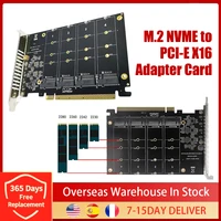 m 2 nvme to pci e x16 adapter card with four m 2 m key ph44 nvme 4 disk array expansion card for 2230224222602280 ssd