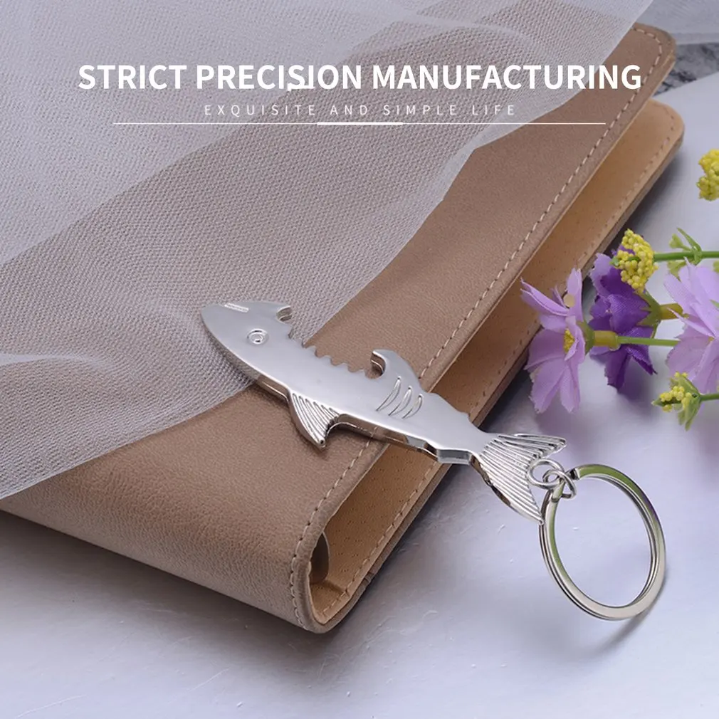 

Personality Creative Metal Keychain Cool Shark-shaped Bottle Opener Keychain Accessories For Male Female Gift