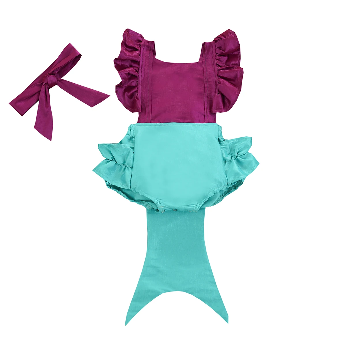 Детский комбинезон с оборками и открытой спиной Летний контрастных цветов