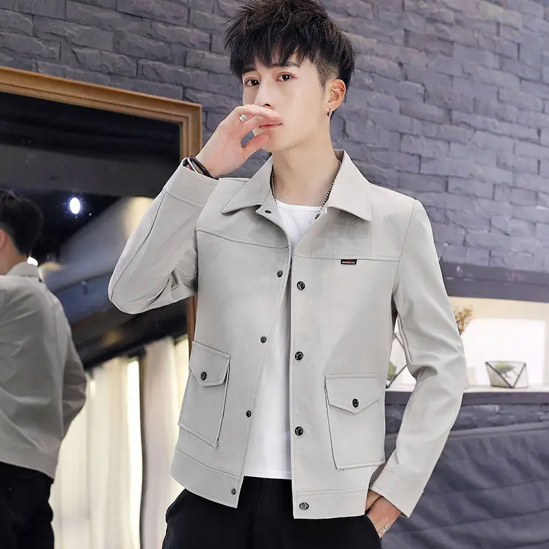 

Men's casual lapel jacket spring and autumn trend, handsome and simple, all-match clothes
