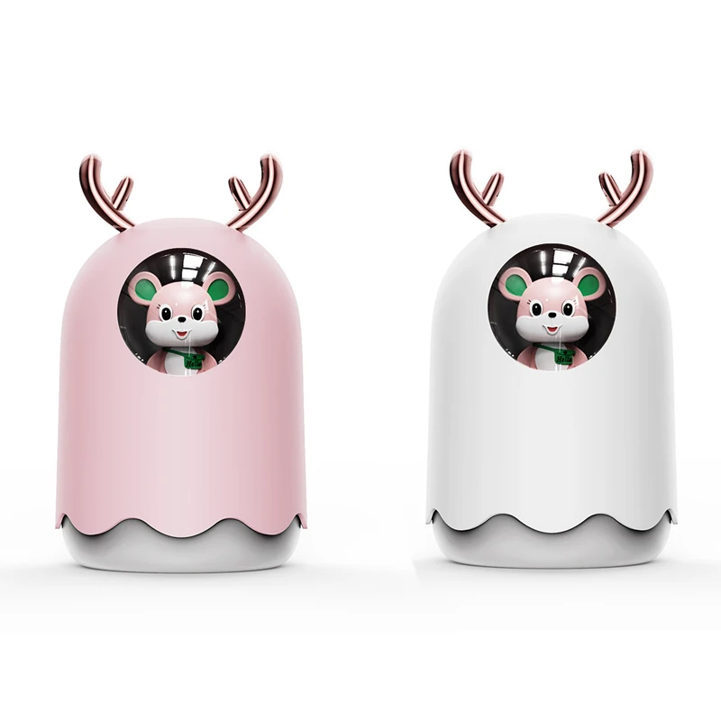 

Portable Mini Air Humidifier 300ML Cute Pet Mist Humidifier 7 Color LED Lamp USB Humidificador For Kids, Baby