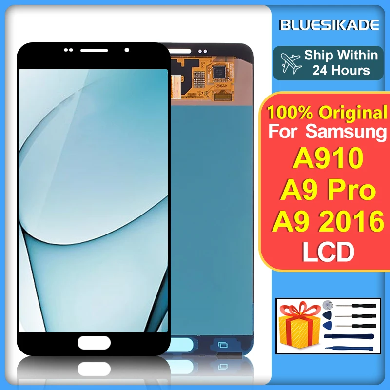 

Super AMOLED для Samsung Galaxy A9 2016 LCD A910 A9100 дисплей сенсорный экран дигитайзер для Samsung A9 Pro LCD запасные части