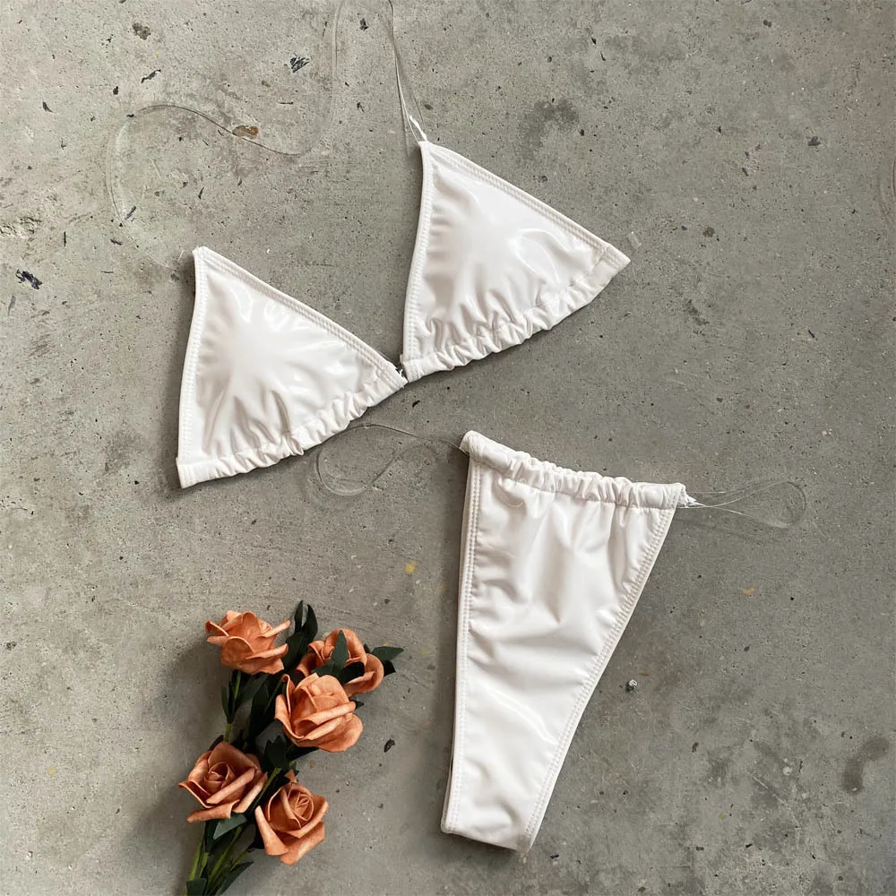 Микро бикини с прозрачными лямками 2021 женский сексуальный бразильский неоновый