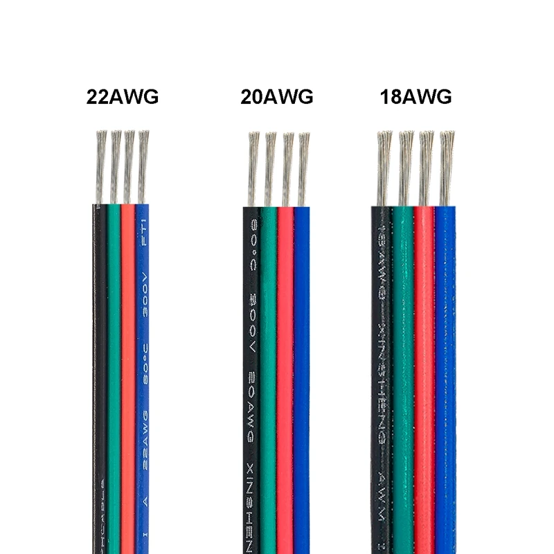 4 контактный 18/20/22awg Электрический провод 10 м 20 удлинитель для 3528 5050 RGB