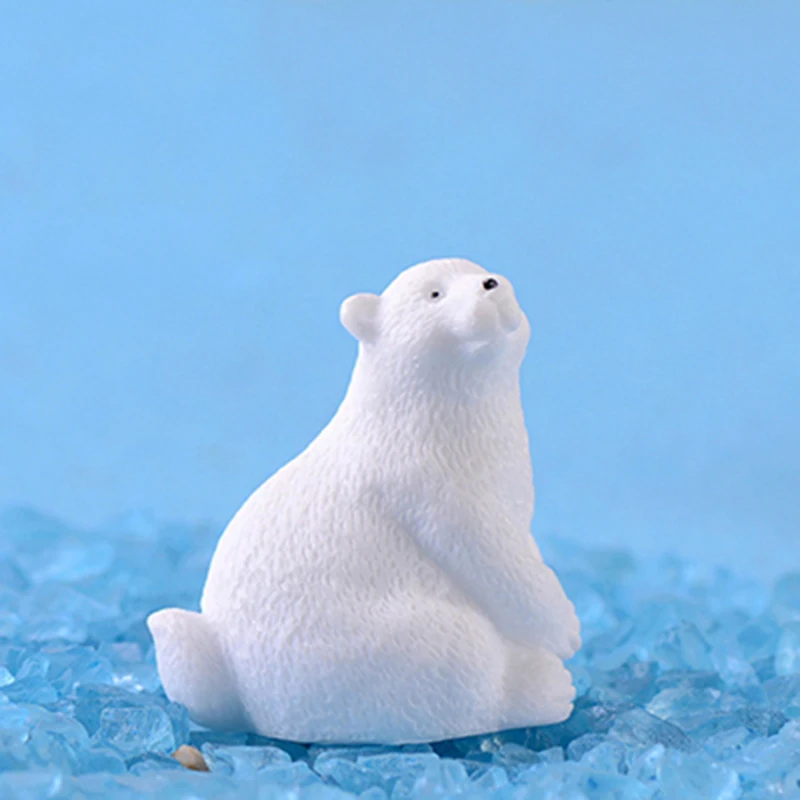 Современный милый мини белый медведь украшение для дома аксессуары миниатюрные