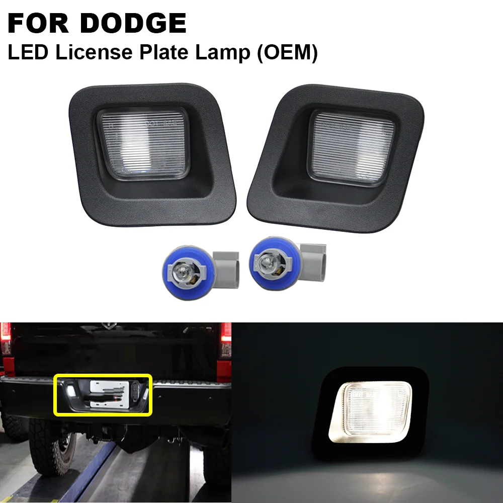 

2Pieces 12V OEM Number Plate Light Auto Illumination Licence Plate Lamp For Dodge Ram 1500 2500 3500 2003-2018 Tail Light